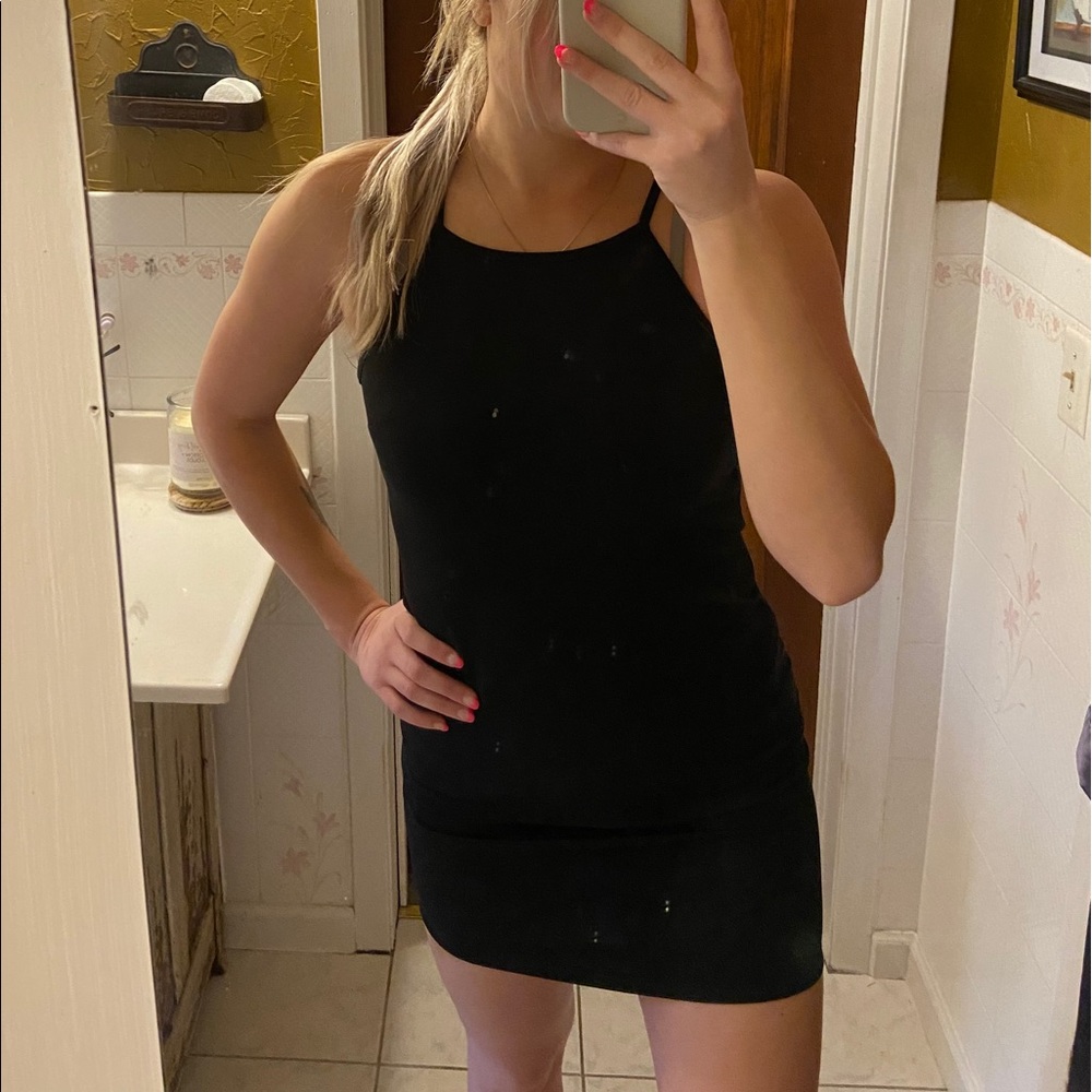 Black bodycon mini dress